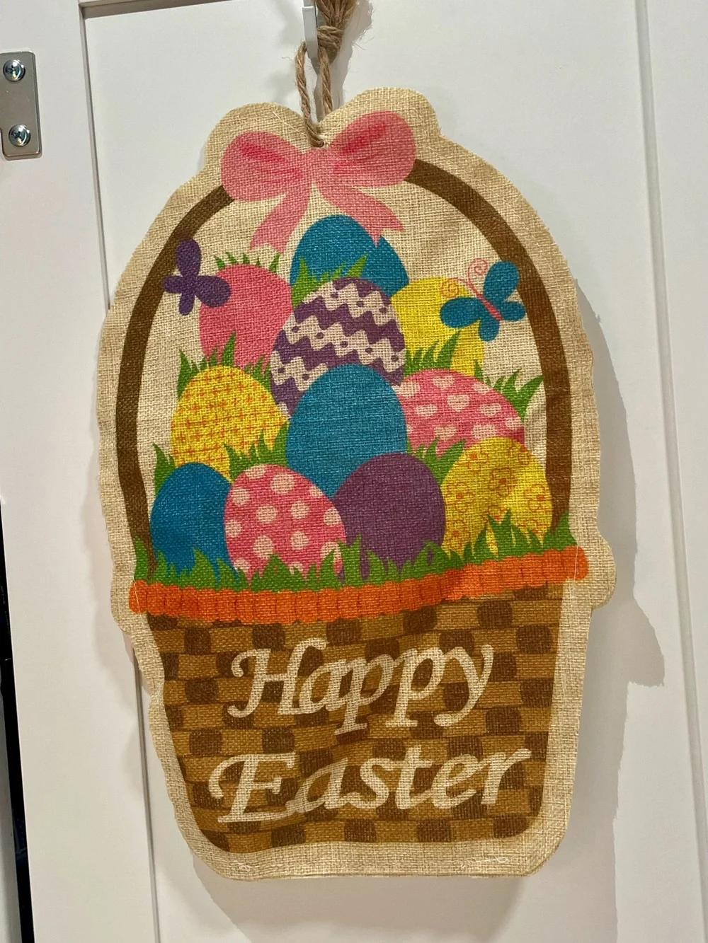 Easter Décor Bundle – Ceramic Basket, Williams Sonoma Pot Holder & Wall Hanging